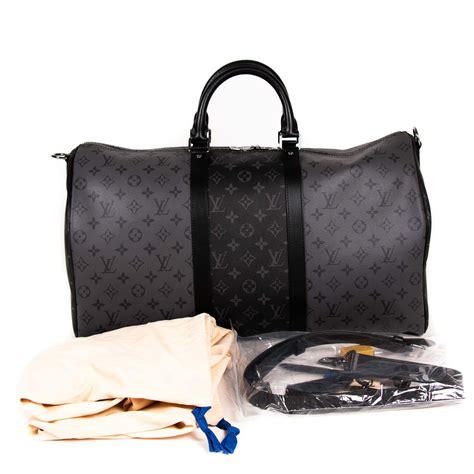 louis vuitton keepall bandouliere monogram eclipse 50 black|Louis Vuitton Keepall 50 bags.